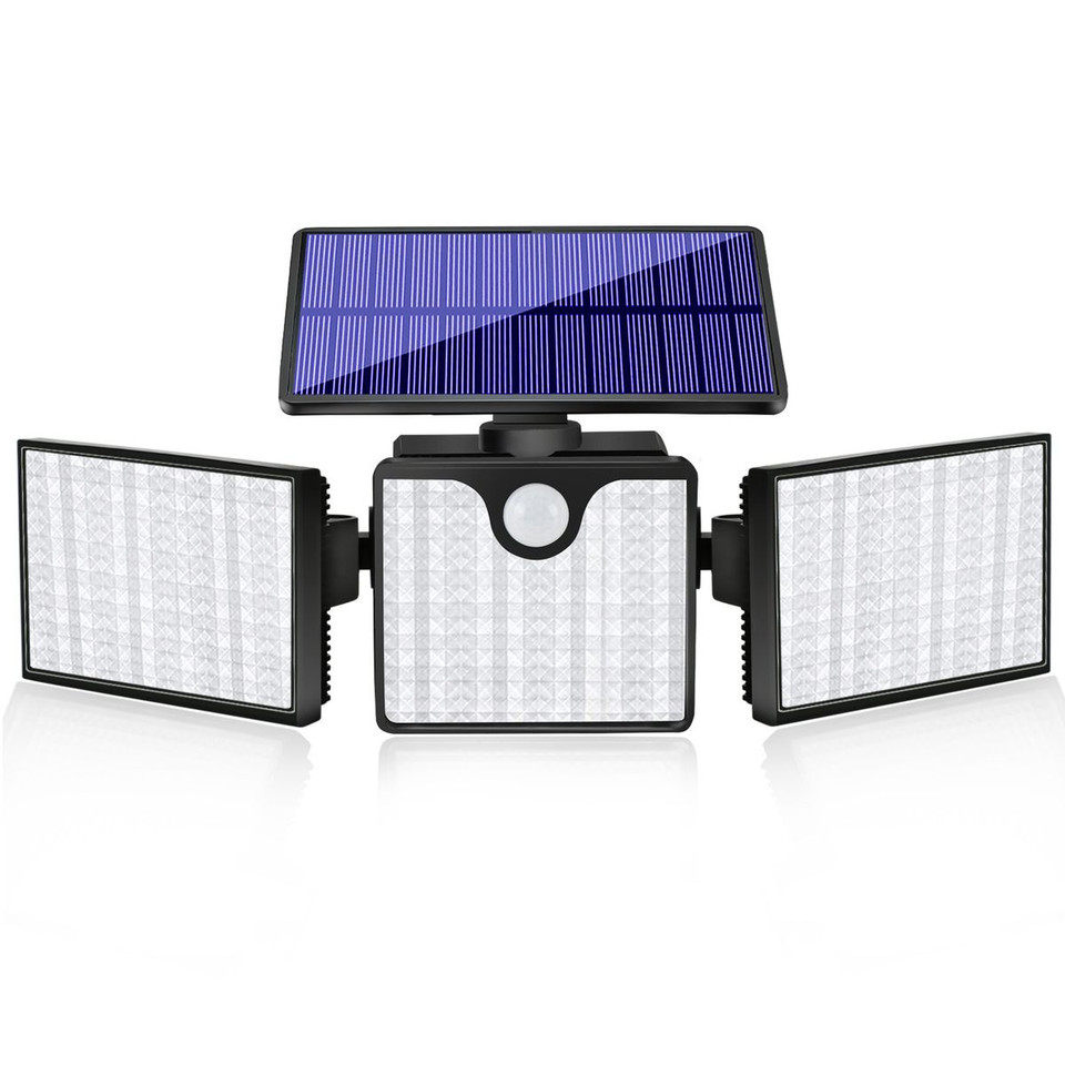 Solar Motion Sensor Light 266 LED Waterproof Luces with 3 Adjutable Head Wide Angle for Outside Garage Yard Patio product image