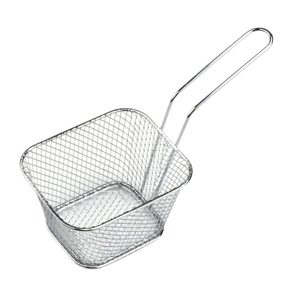 12 Pcs Square Fry Basket with Handle  Baskets Net Potato Cooking Tool for Table Serving Oil Residue Filtration product image