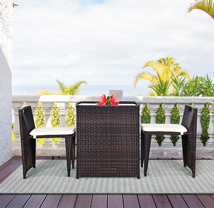 Outdoor Rattan Space Saving 3-Piece Patio Set product image