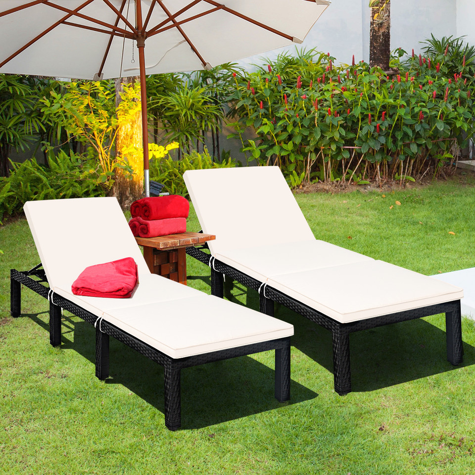 Costway Rattan Cushioned Lounge Chairs (2-Piece) product image