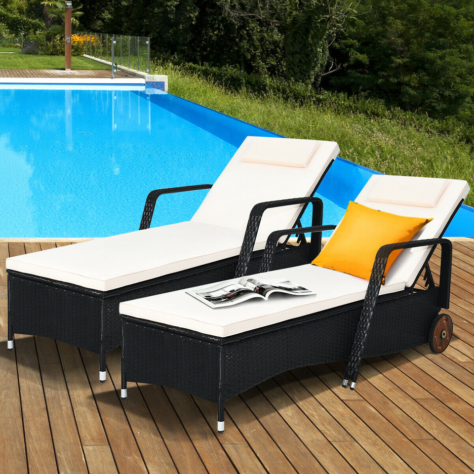 Adjustable Rattan Lounge Chair Recliners (Set of 2) product image