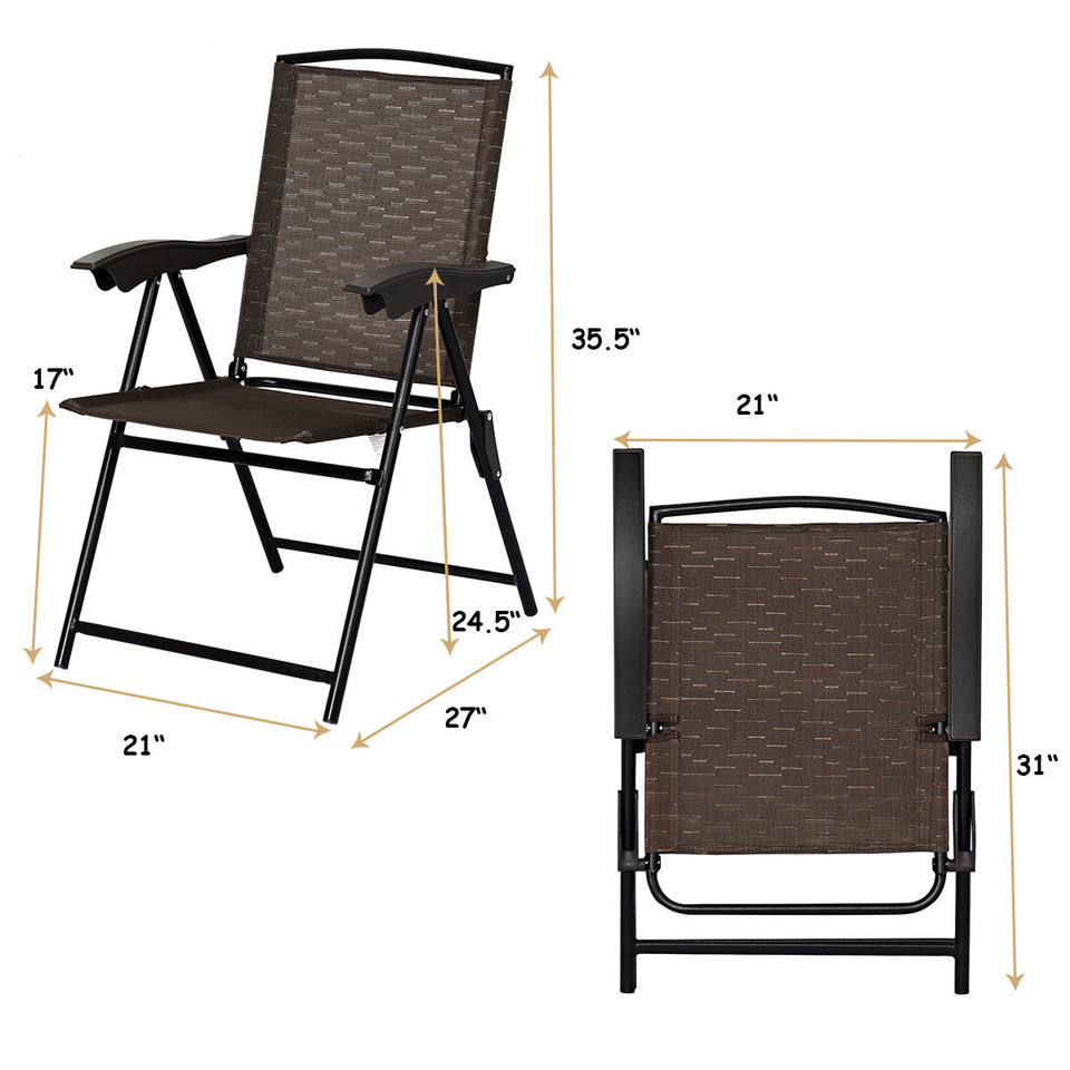 Adjustable Folding Sling Chairs with Armrests product image