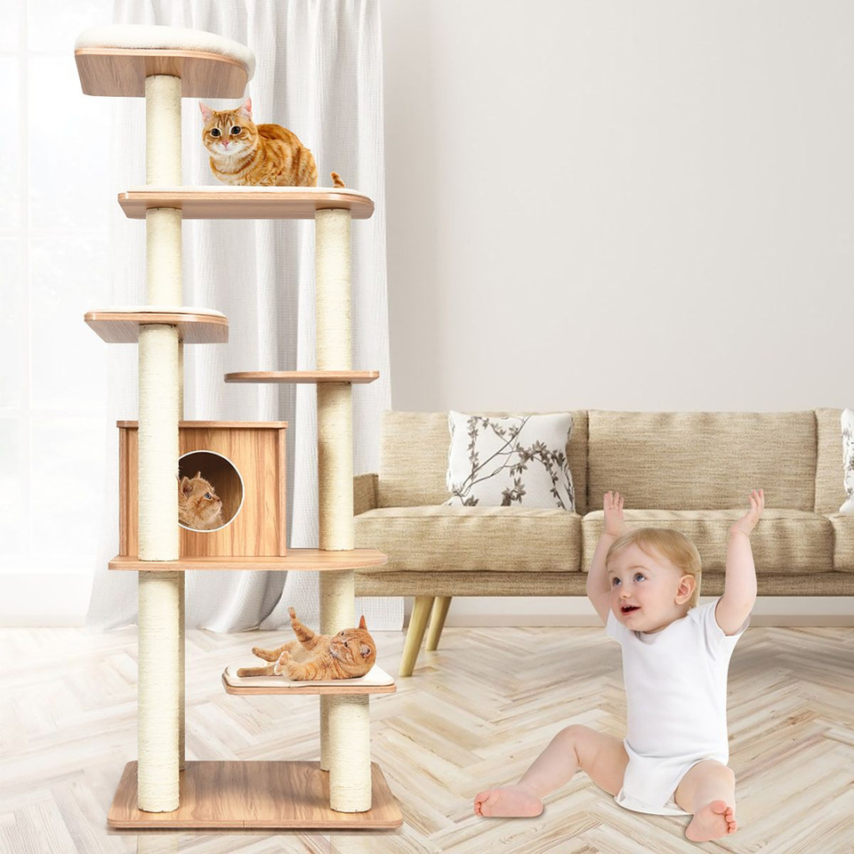 Costway 69" Modern Cat Tower with Removable Platforms product image