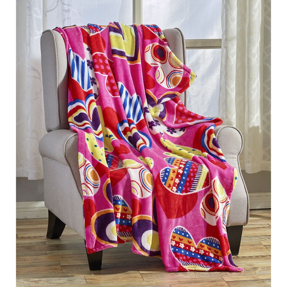 Noble House Heart-Themed Plush Throw Blanket product image
