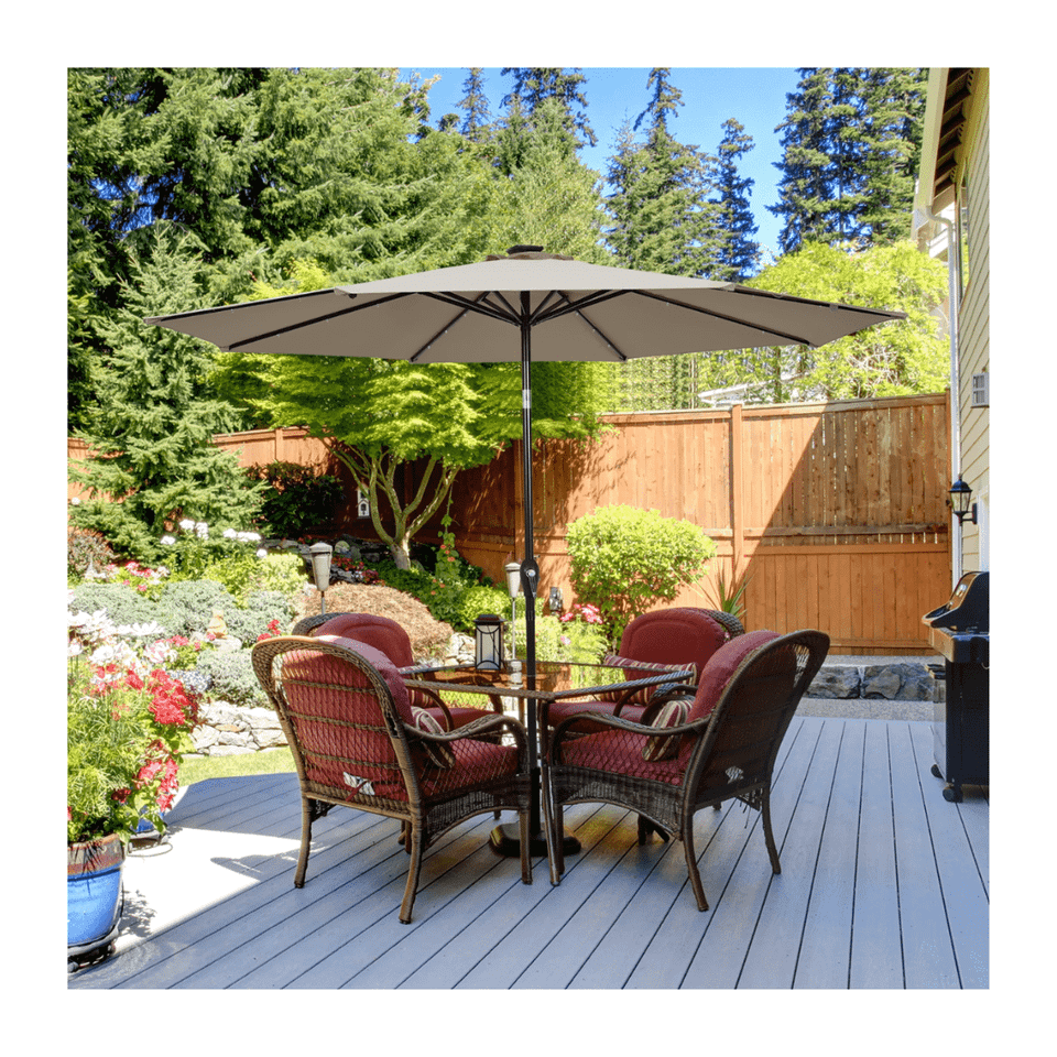 10-Foot Outdoor Patio Umbrella with Bright Solar LED Lights product image