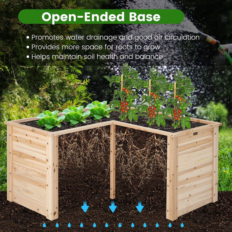 Costway 24'' L-Shaped Deep Root Planter Box Raised Garden Bed product image