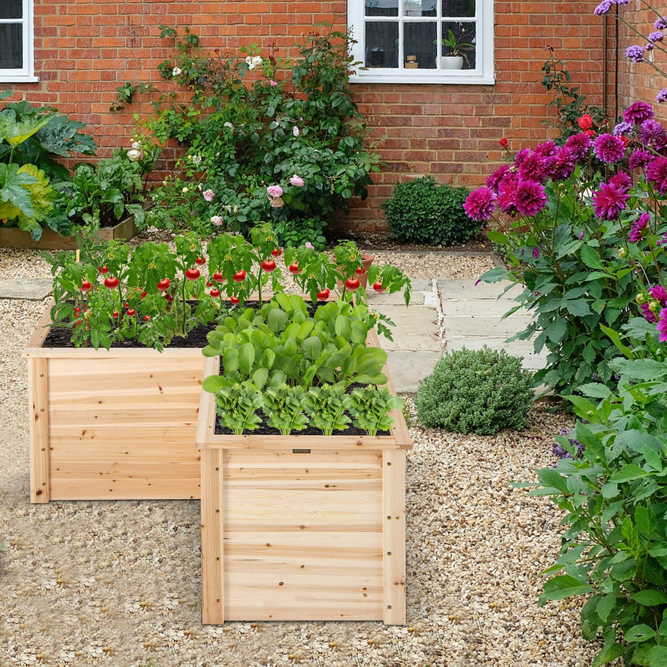 Costway 24'' L-Shaped Deep Root Planter Box Raised Garden Bed product image