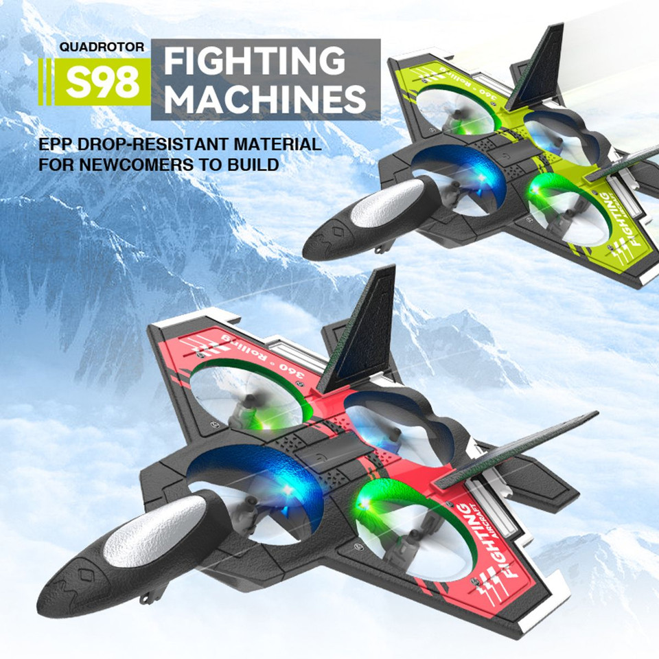 S98 Radio-Controlled Aircraft 2.4G Gravity UAV Remote Control Fighter EPP Foam Glide Model Aircraft Toy Gift Color Red product image