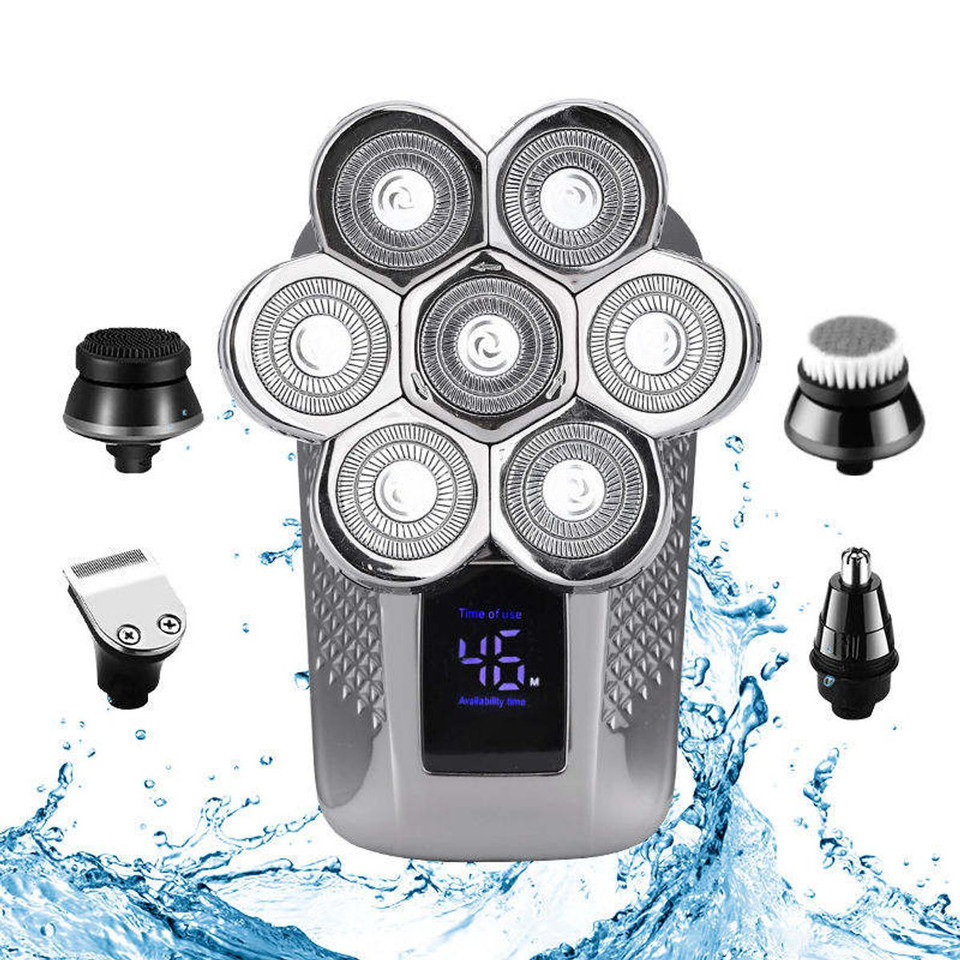 5-in-1 Hair Trimmer Electric Shaver Rotary Razor Washing 7D Shaver Beard Nose Rechargeable Waterproof for Men product image