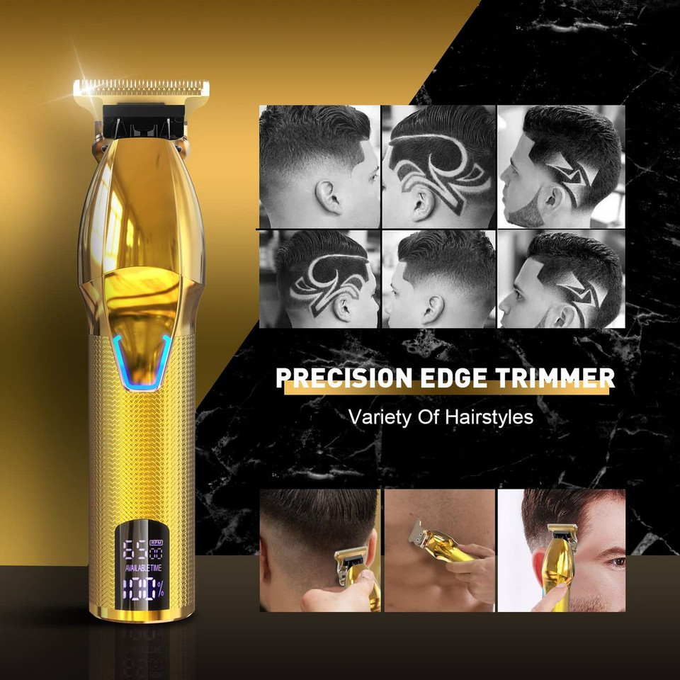 Professional Hair Clippers Trimmer Barber Clipper Set Cordless Hair Cutting Grooming Haircut Kit for Men-Gold product image