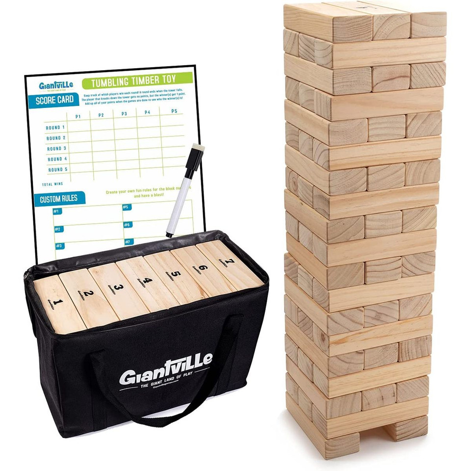 Giantville™ Giant Tumbling Timber Blocks Game with Carrying Bag product image