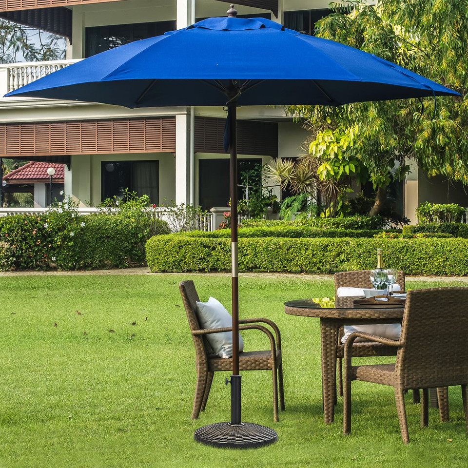 22-Pound Patio Resin Umbrella Base with Wicker Style for Outdoor Use product image