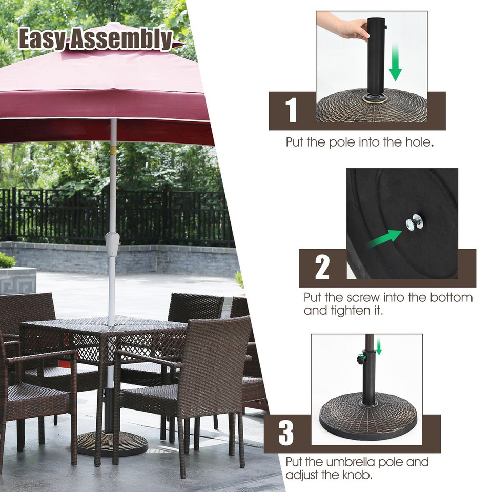 22-Pound Patio Resin Umbrella Base with Wicker Style for Outdoor Use product image
