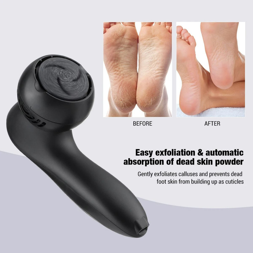Electric Foot Callus Remover Rechargeable Portable Electronic Pedicure Feet Scrubber File Tool For Dead Skin Color Black product image
