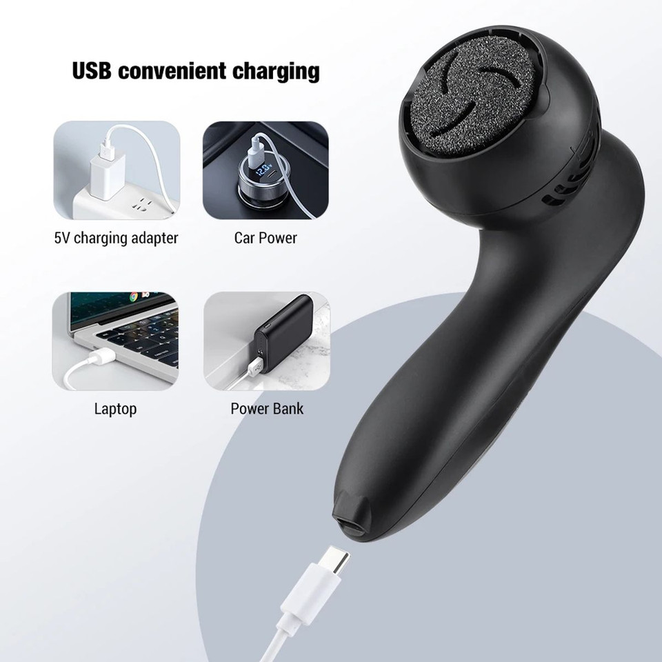 Electric Foot Callus Remover Rechargeable Portable Electronic Pedicure Feet Scrubber File Tool For Dead Skin Color White product image