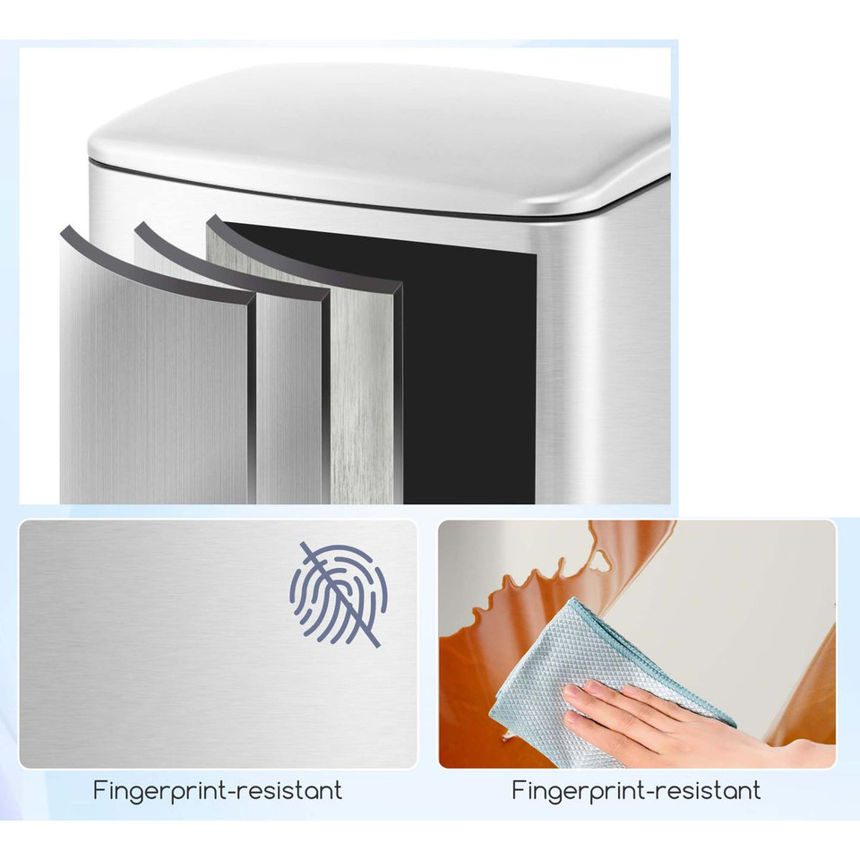 13.2-Gallon Stainless Steel Trash Can with Lock Device product image