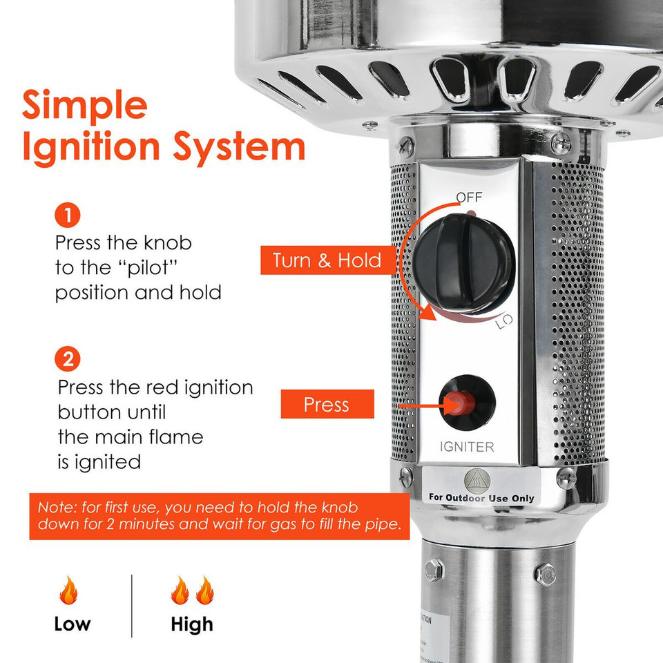 Costway 48000 BTU Stainless Steel Propane Patio Heater product image