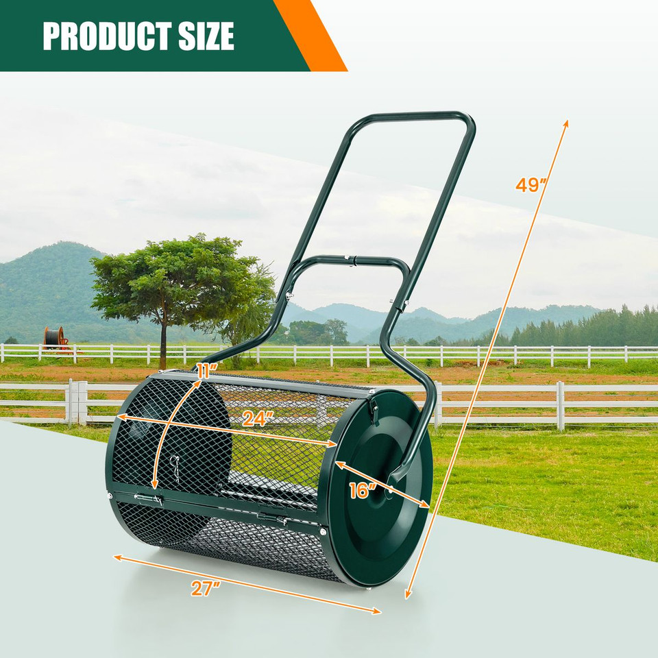 Costway 27'' Metal Roll Compost Spreader product image