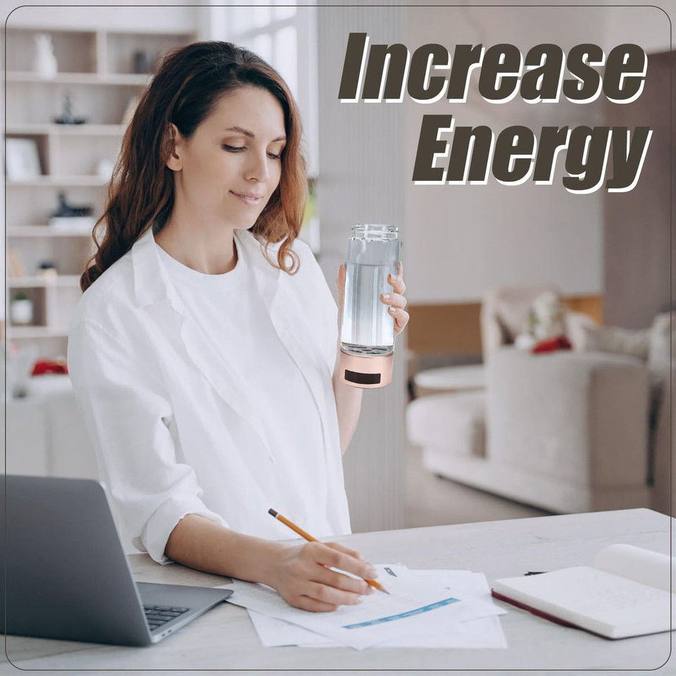 Hydrogen Water Bottle,Rechargeable Portable Hydrogen Water Ionizer Machine,PEM SPE Technology,LED Display,Generates Real 2000ppb Hydrogen Water Bottle Generator product image