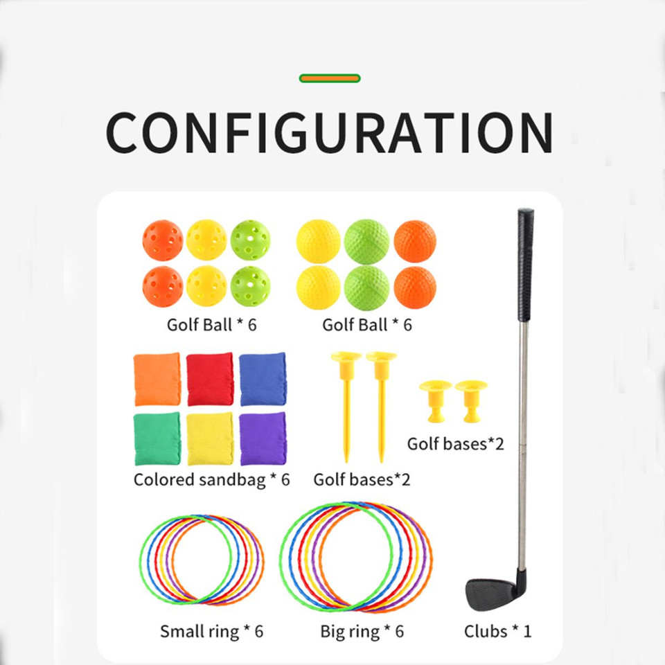 3 in 1 Golf Throwing Game Set for Kids -Golf Game,12 Golf Ball,12 ferrules,6 sandbags,Golf Clubs, Indoor Outdoor Birthday Gifts for Girls Boys product image