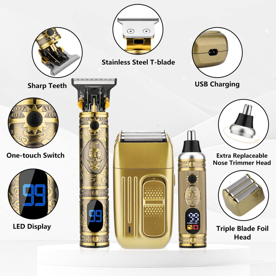 Hair Trimmer Clippers for Men Nose Hair Trimmer Shaver Set Electric Shaver Razor for Hair Cutting Grooming Kit product image