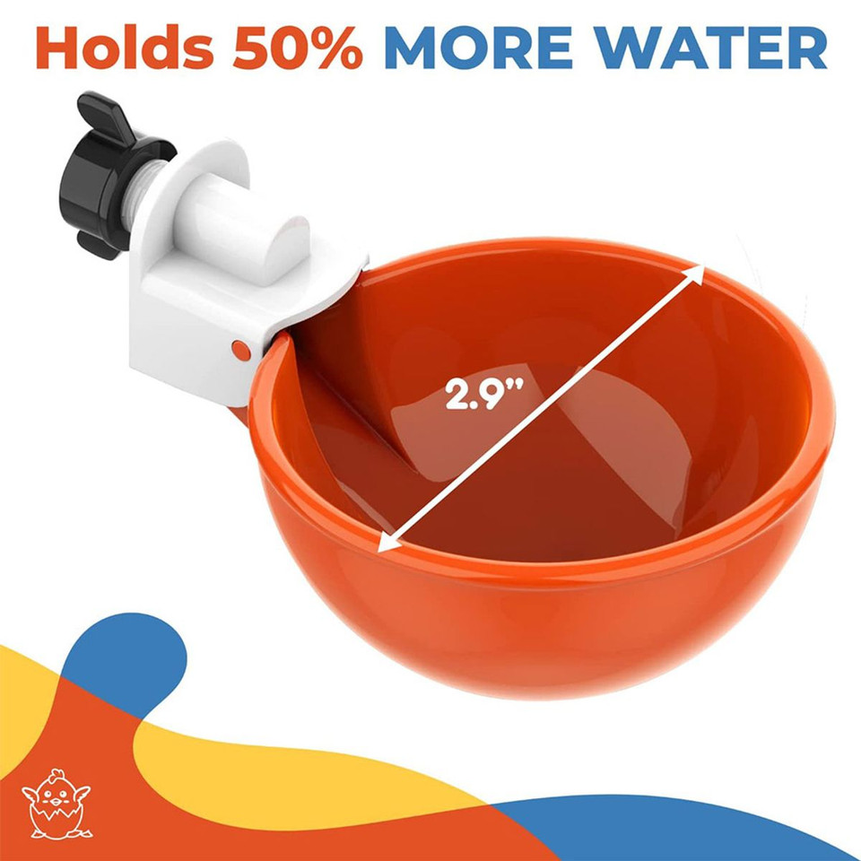 Automatic Chicken Water Cup Set of 5 | Chicken Water Feeder Suitable for Chickens, Duck, Goose, Turkey and Bunny | Poultry Water Feeder Kit product image