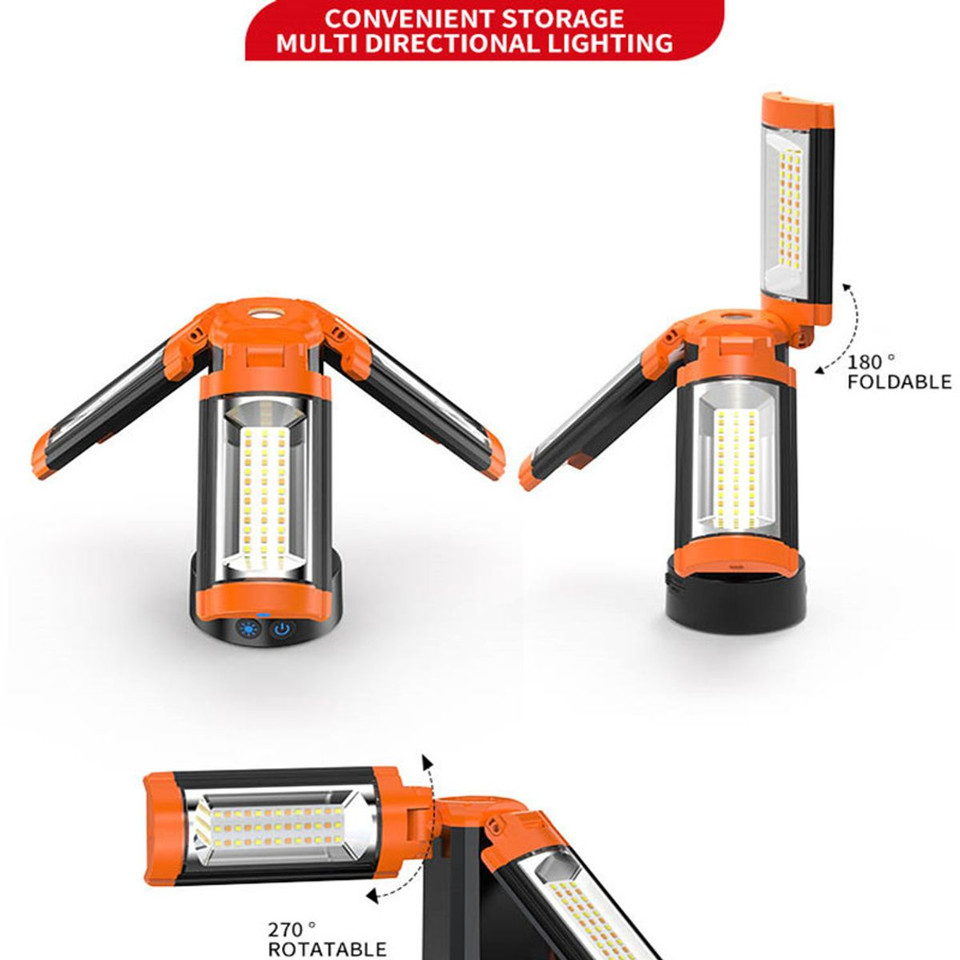 Portable LED Work Light Rotatable Lighting Head Camping Tent Light with Telescopic Tripod product image