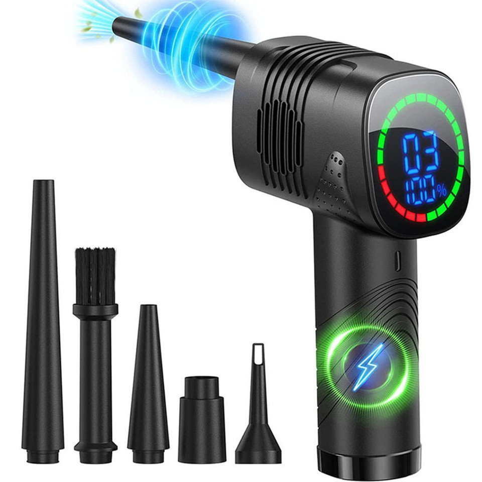 Electric Air Duster Cordless Compressed Dust Blower with 3-Gear to 38000 RPM High Pressure Air Blower Rechargeable for Computer,Car,Inflatable product image