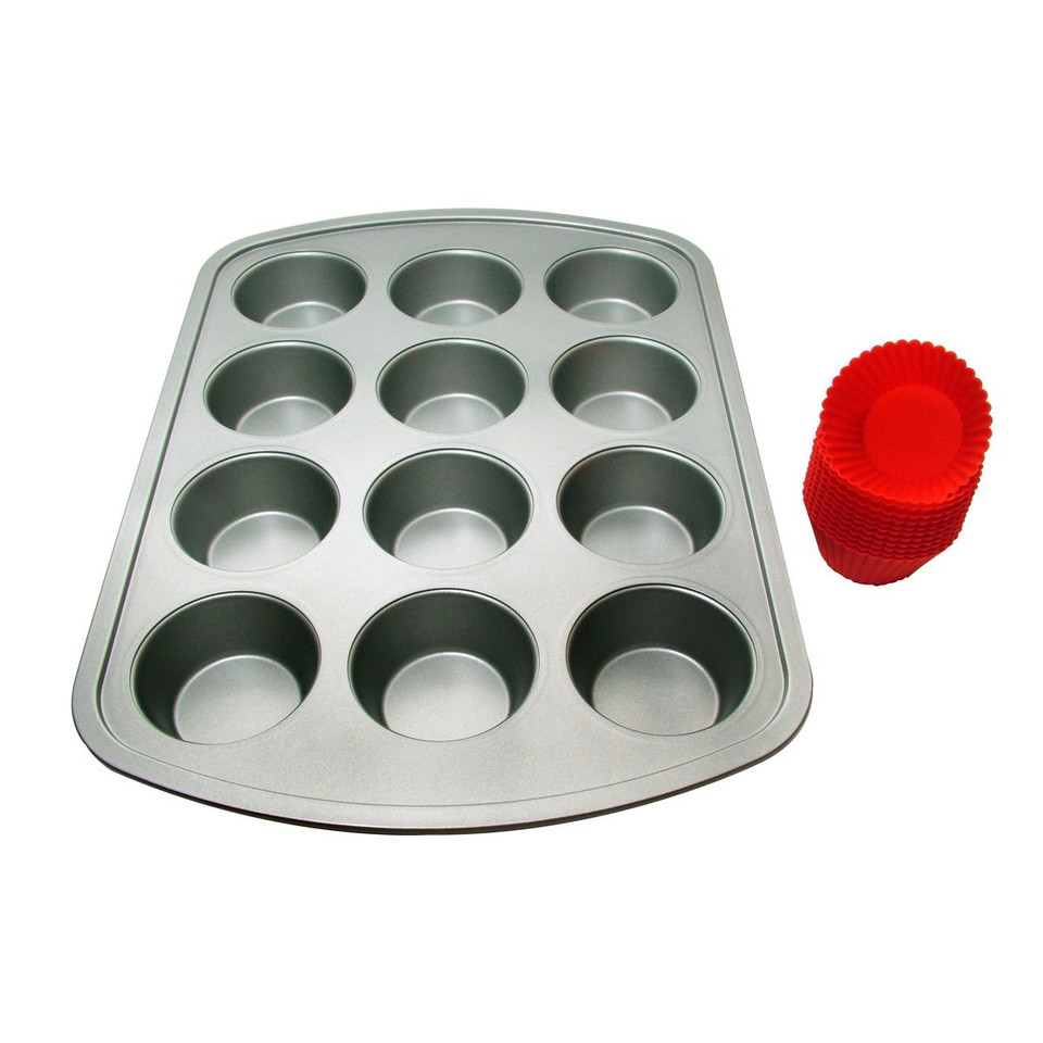 Le Chef™ 12-Cup Muffin Bakeware Set with Silicone Cup Liners product image