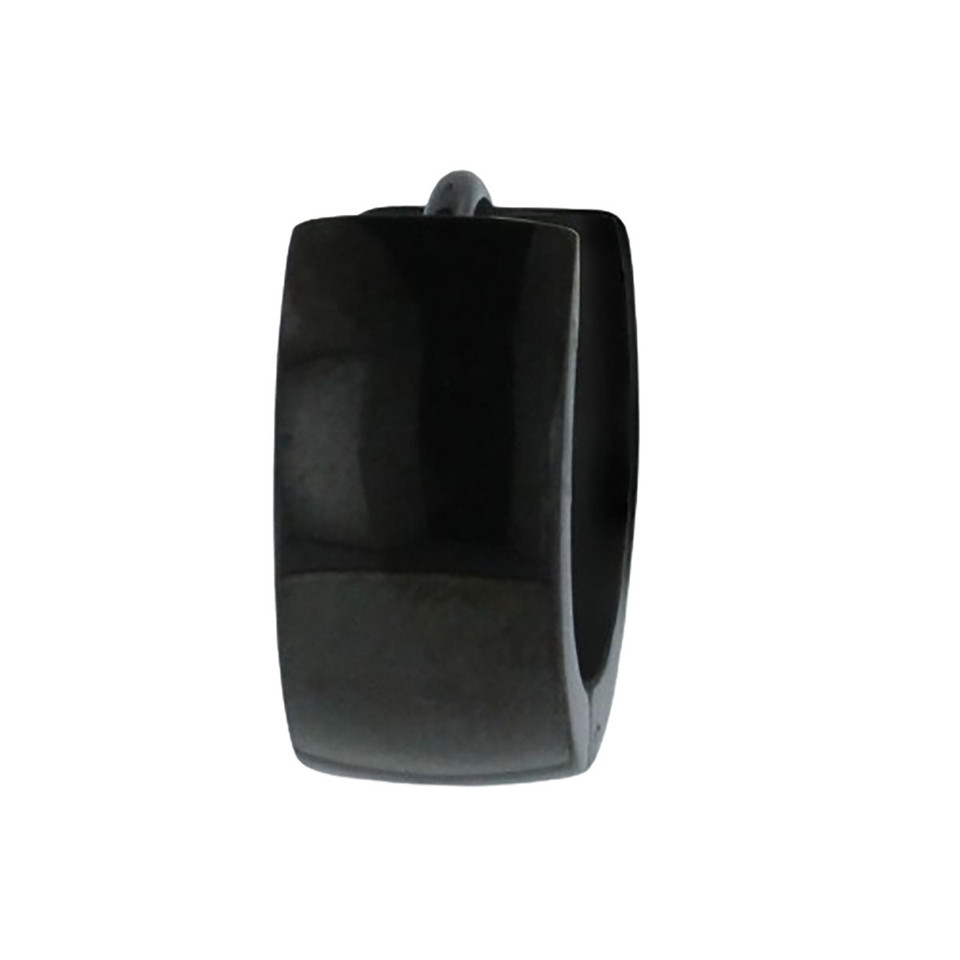 Men's 7mm Polished Black Stainless Steel Hoop Huggie Earring product image