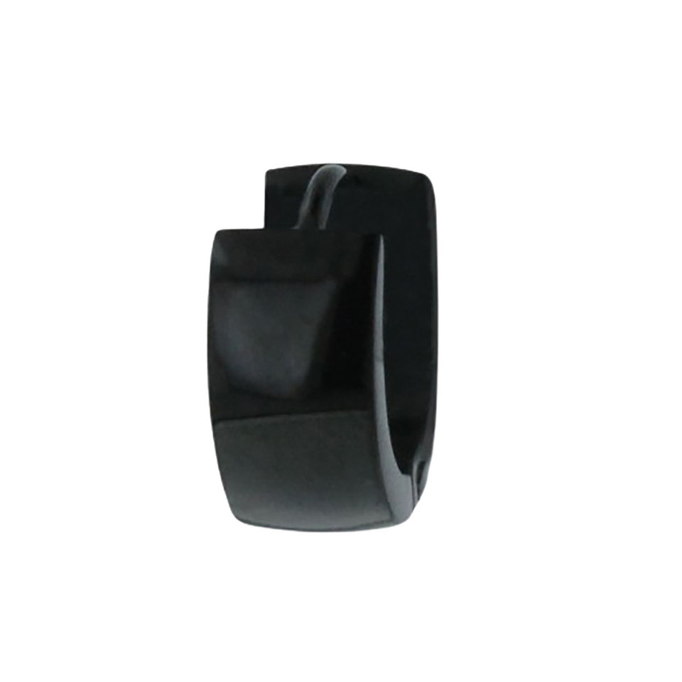 Men's 7mm Polished Black Stainless Steel Hoop Huggie Earring product image