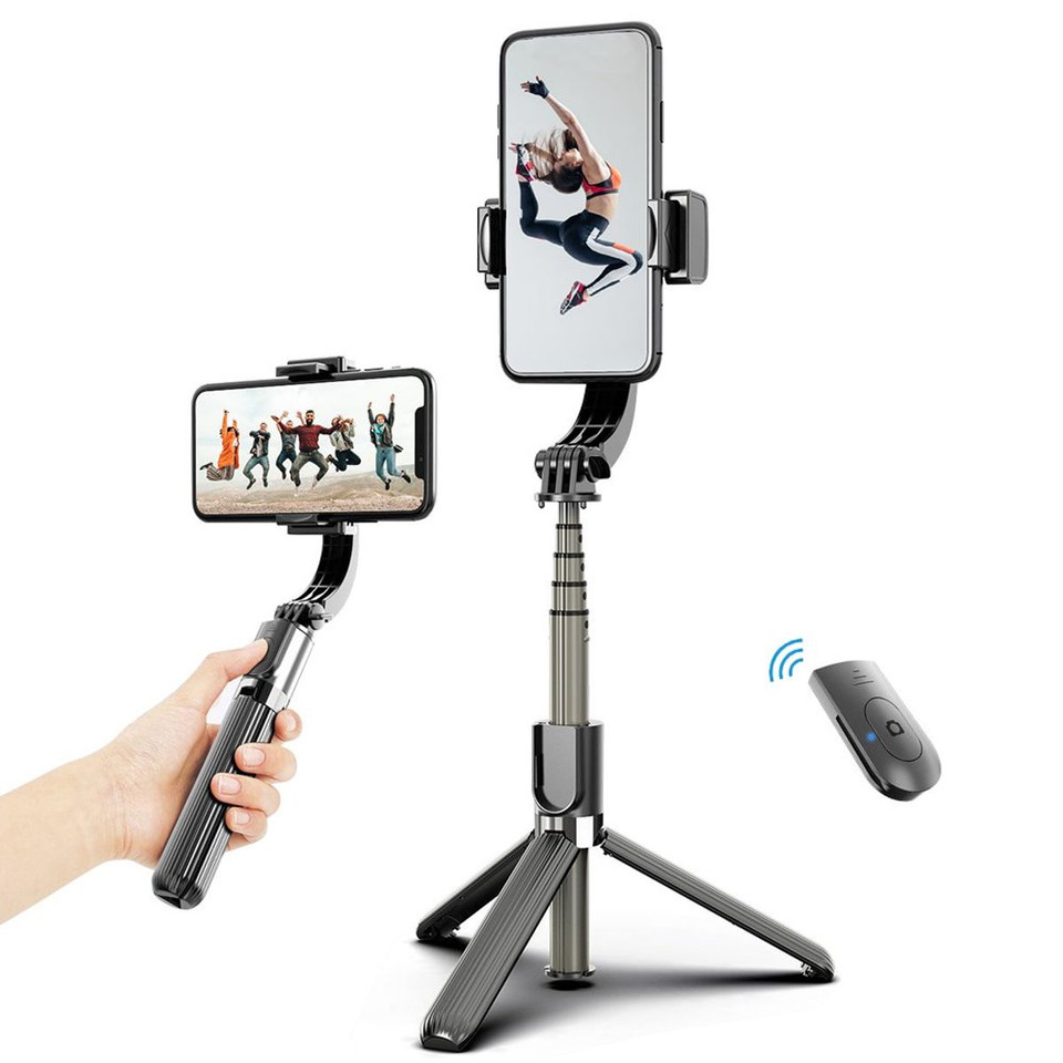 3 in 1 Phone Gimbal Stabilizer Selfie Stick Tripod 5-Section with Remote Shutter Phone Clamp Smart Rotatable product image