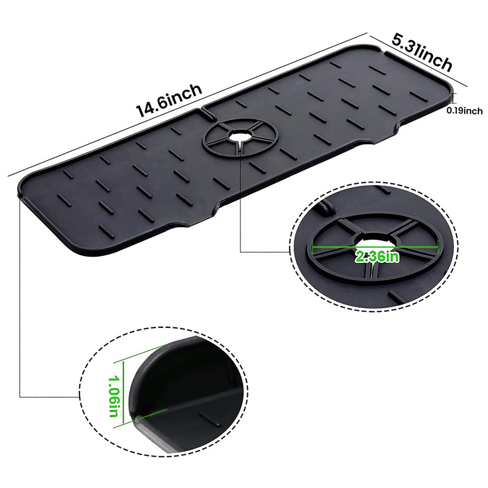 Silicone Kitchen Sink Faucet Splash Guard (2-Pack) product image
