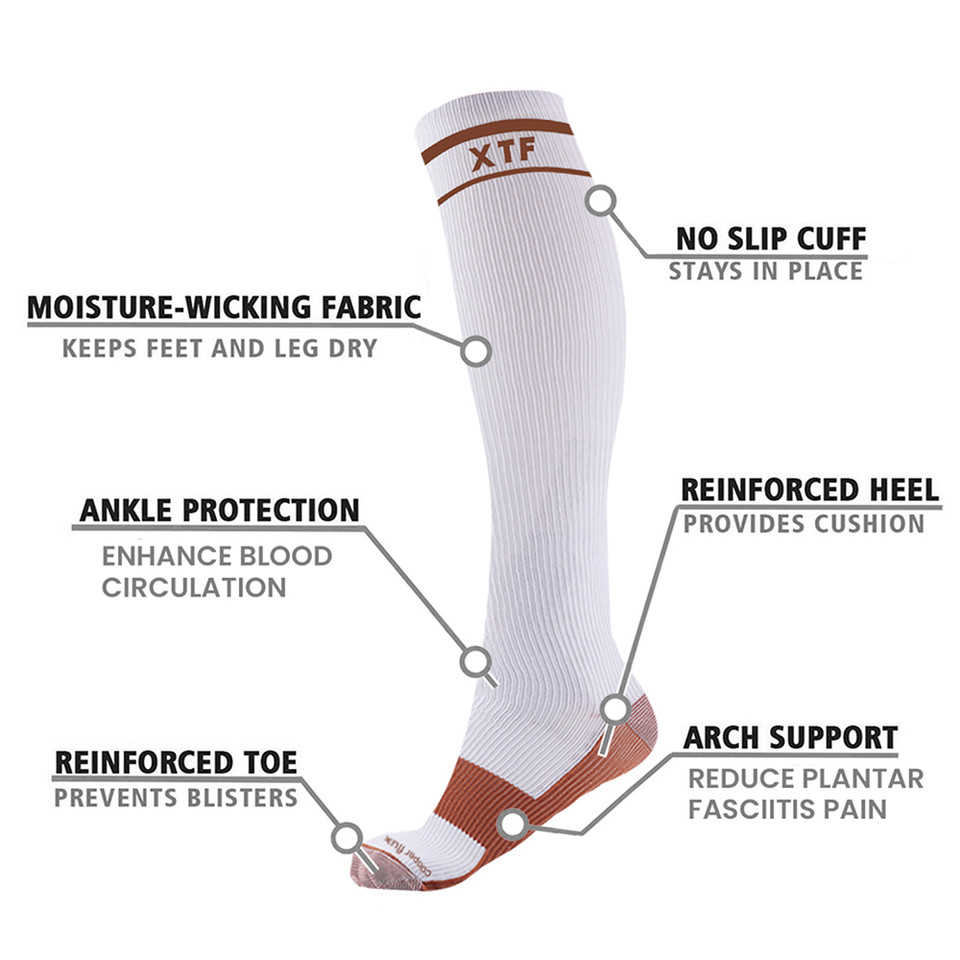 Everyday Wear 15-20mmHg Copper-Infused Knee-High Compression Socks (6-Pairs) product image