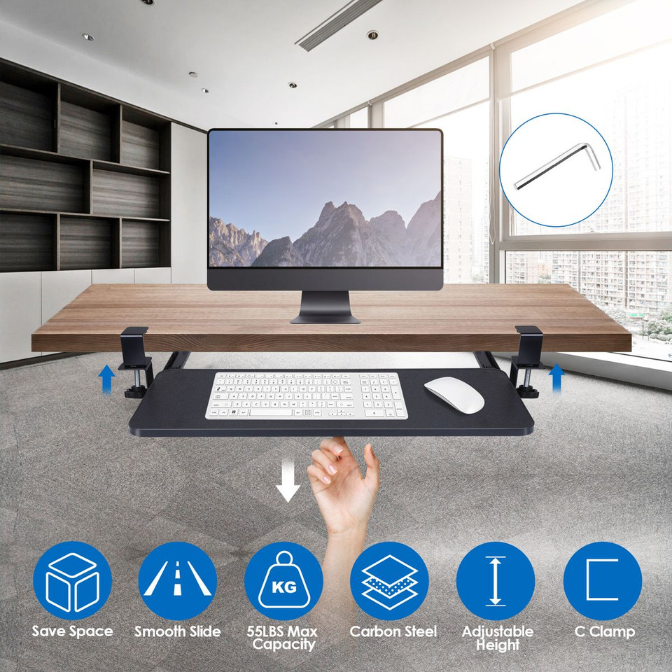 NewHome™ Sliding Under Desk Keyboard Mouse Tray product image