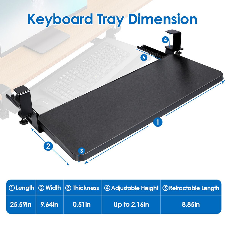 NewHome™ Sliding Under Desk Keyboard Mouse Tray product image