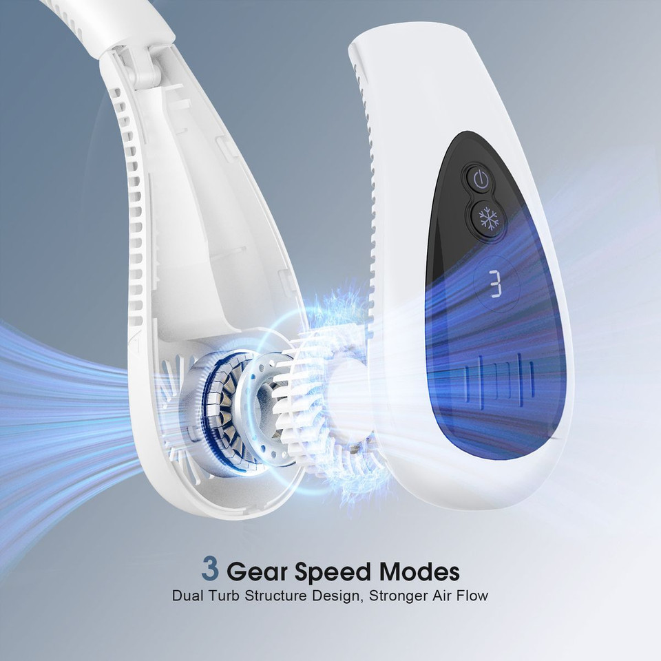 Neck Air Conditioner Portable Neck Fan with Semiconductor Cooling Airflow Fans Portable Rechargeable with 3 Speeds LED Display for Outdoor Travel Indoor product image