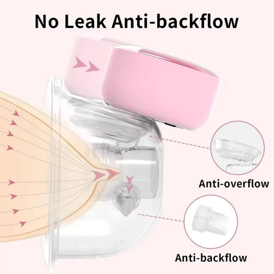 Electric Breast Pump Hands Free, 2 Portable Wearable Breast Pumps for Breastfeeding, 4 Modes and 12 Suction Levels, Pink product image