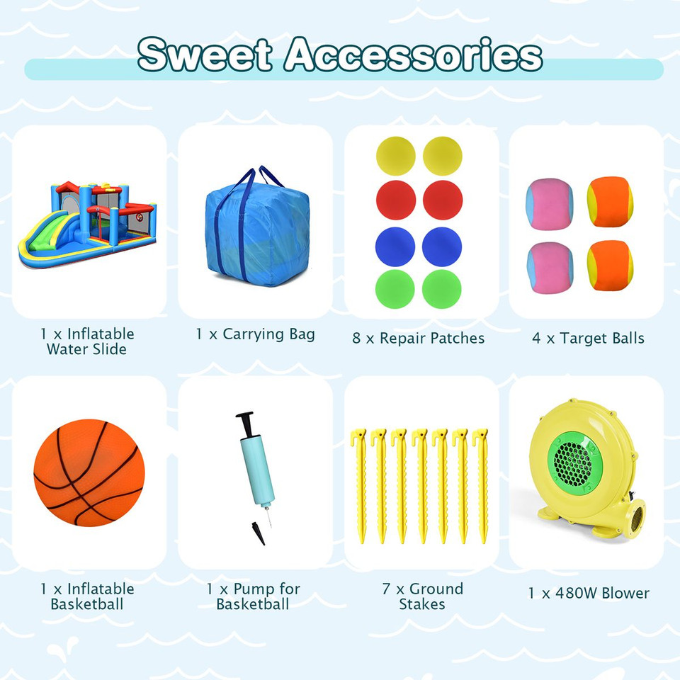 Kids' Inflatable Water Slide Bounce Castle (With or Without Blower) product image