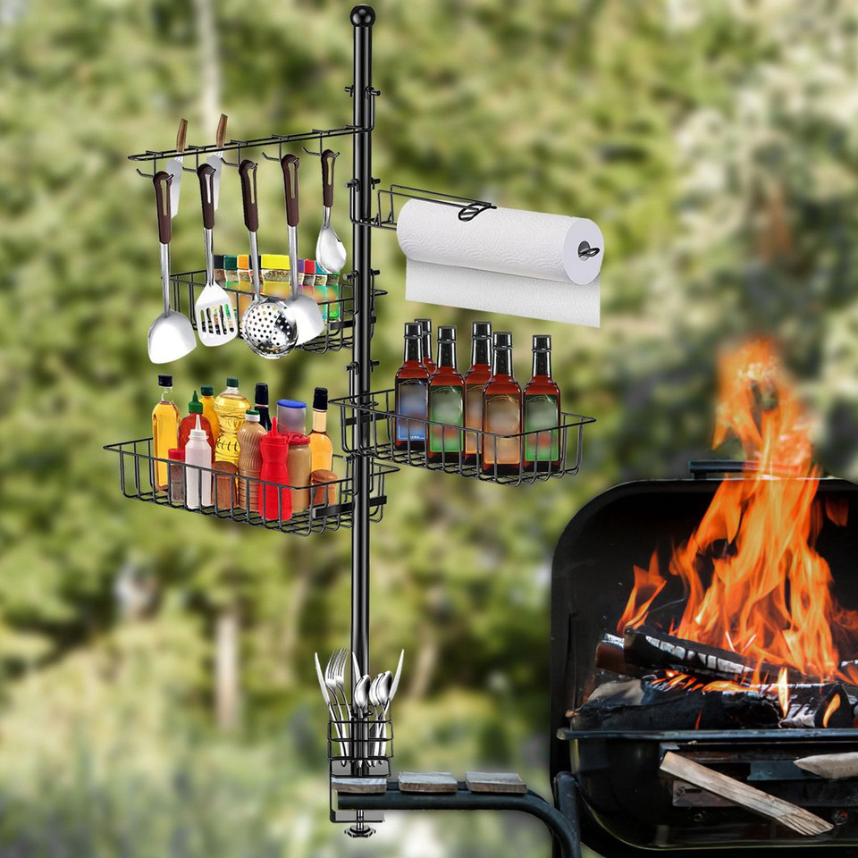 5-in-1 Outdoor BBQ Accessories Caddy Storage Rack product image