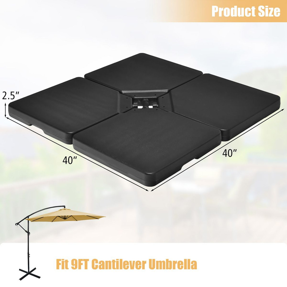 4-Piece 4.3-Gallon Cantilever Offset Patio Umbrella Base with Easy-Fill Spouts product image