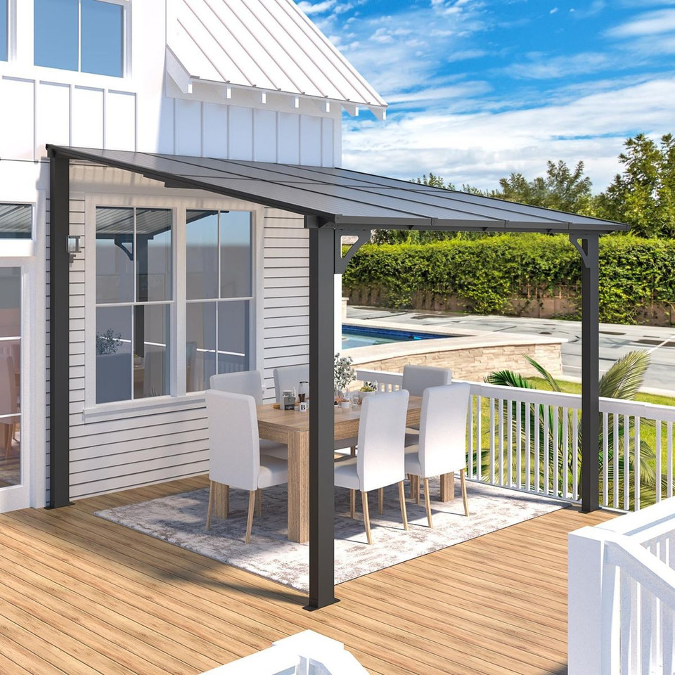 Wall-Mounted Patio Gazebo with Roof product image