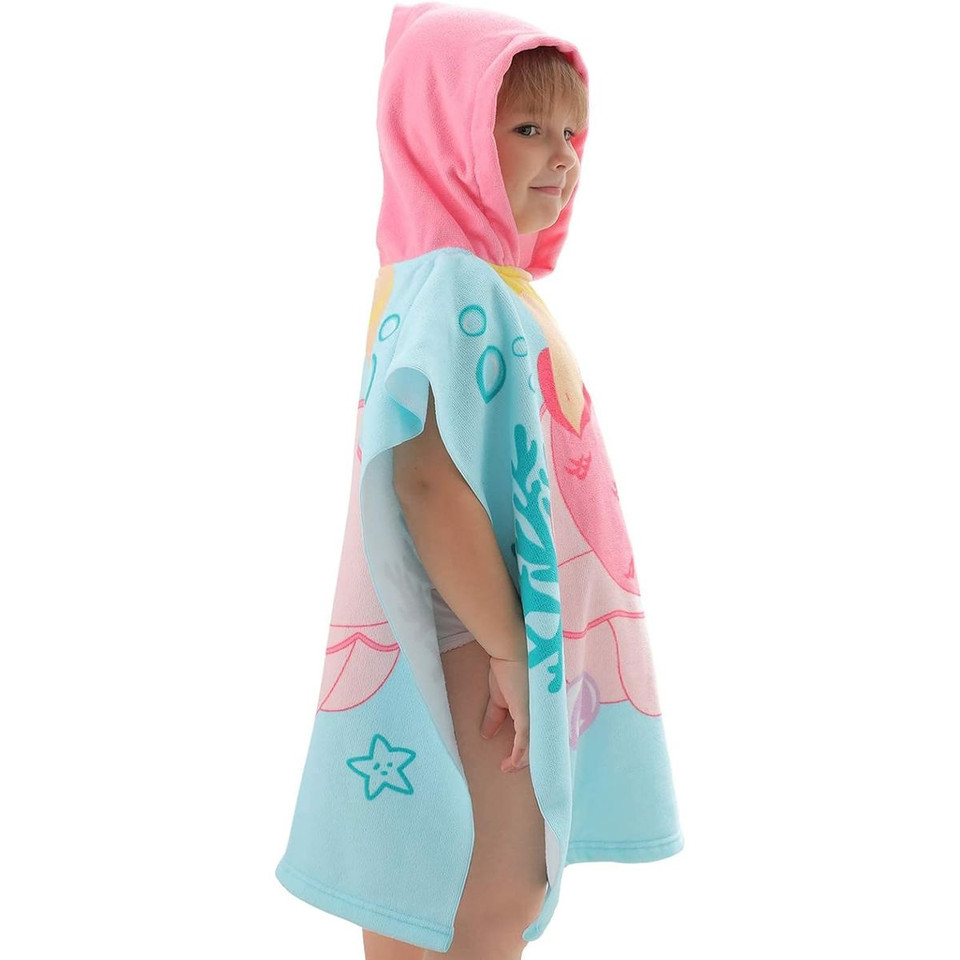 Kids' Hooded Soft Microfiber Poncho Towel product image