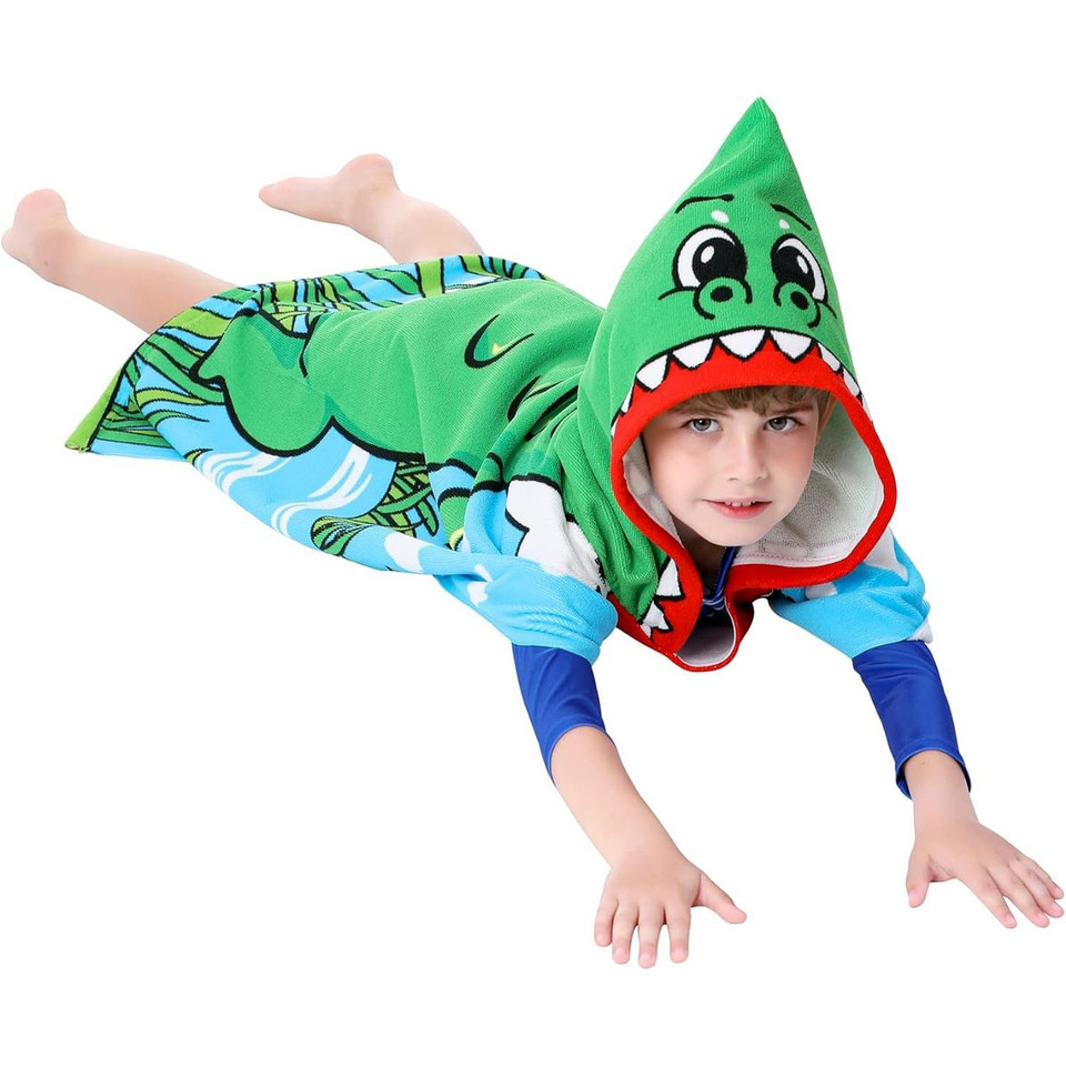 Kids' Hooded Soft Microfiber Poncho Towel product image