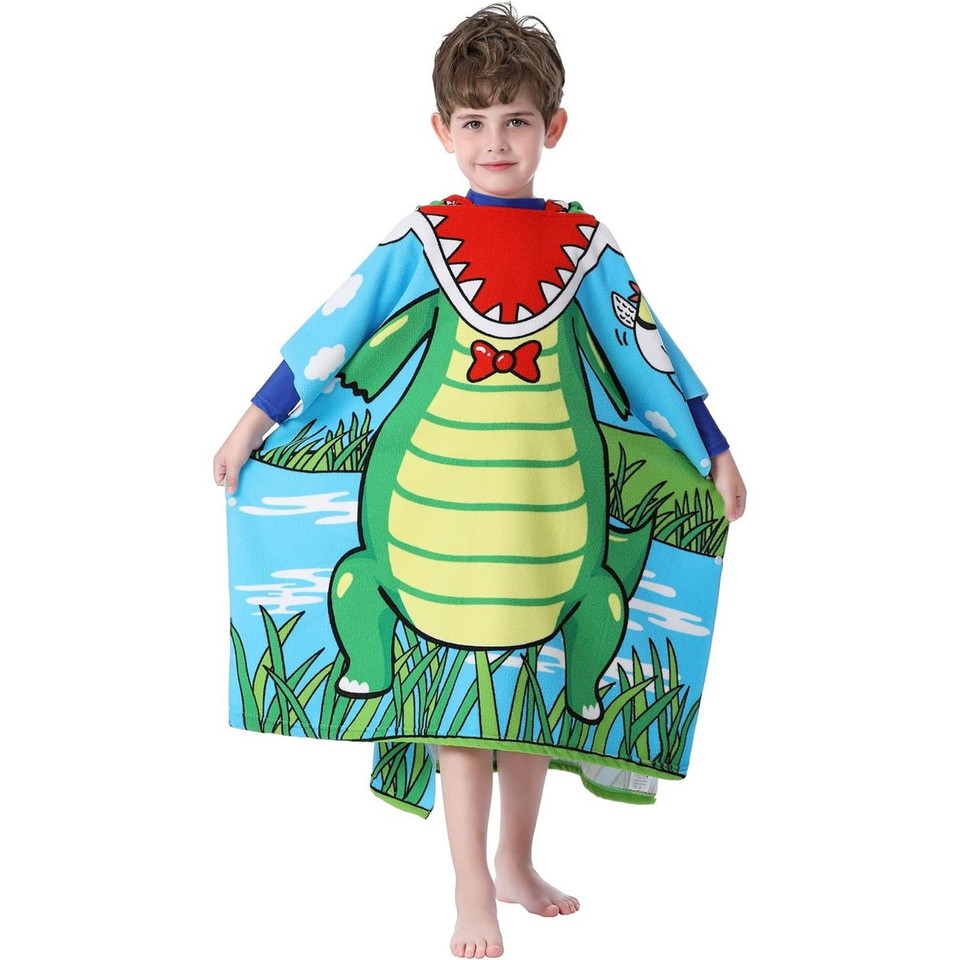 Kids' Hooded Soft Microfiber Poncho Towel product image