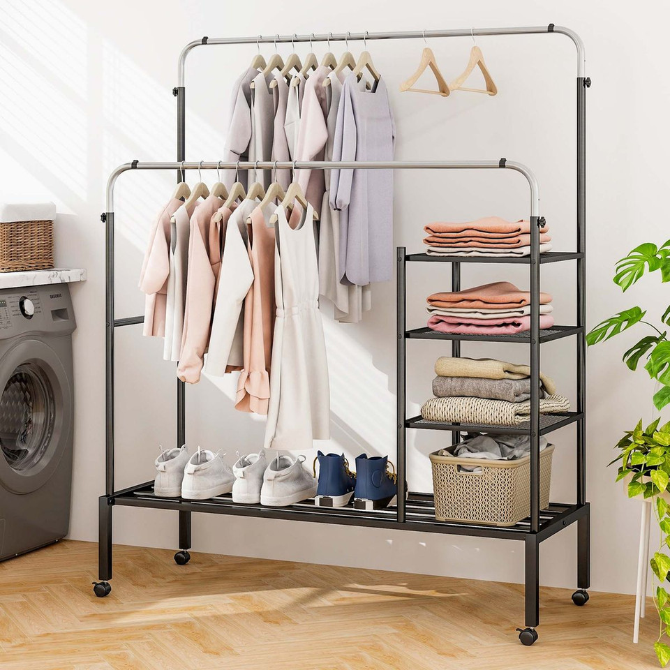 Height-Adjustable Double Rods Garment Rack  product image