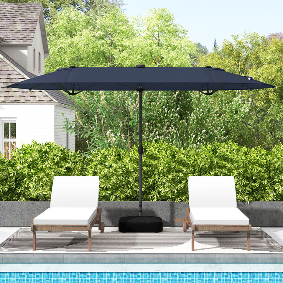 13-Foot Twin Patio Umbrella with Solar LED Lights product image