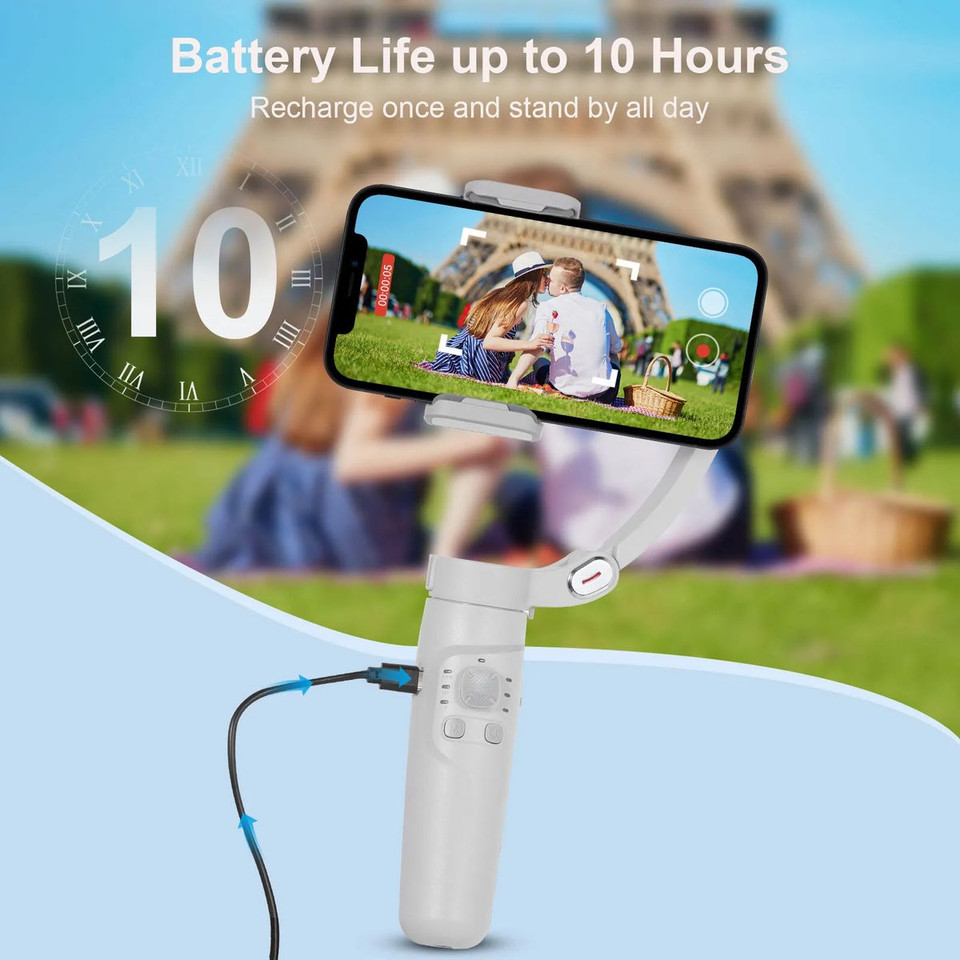 3 Axis Gimbal Stabilizer for Smartphone,Foldable,Anti-Shake Face Tracking Bluetooth Control Selfie Stick Compatible with iPhone Android Tiktok YouTube Vlog Video product image