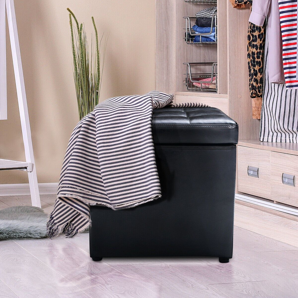 16-Inch Ottoman Pouffe with Hinge Top for Storage product image