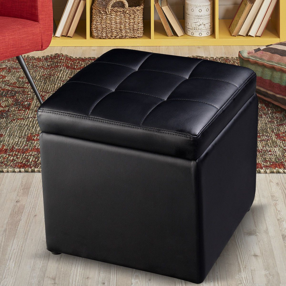 16-Inch Ottoman Pouffe with Hinge Top for Storage product image